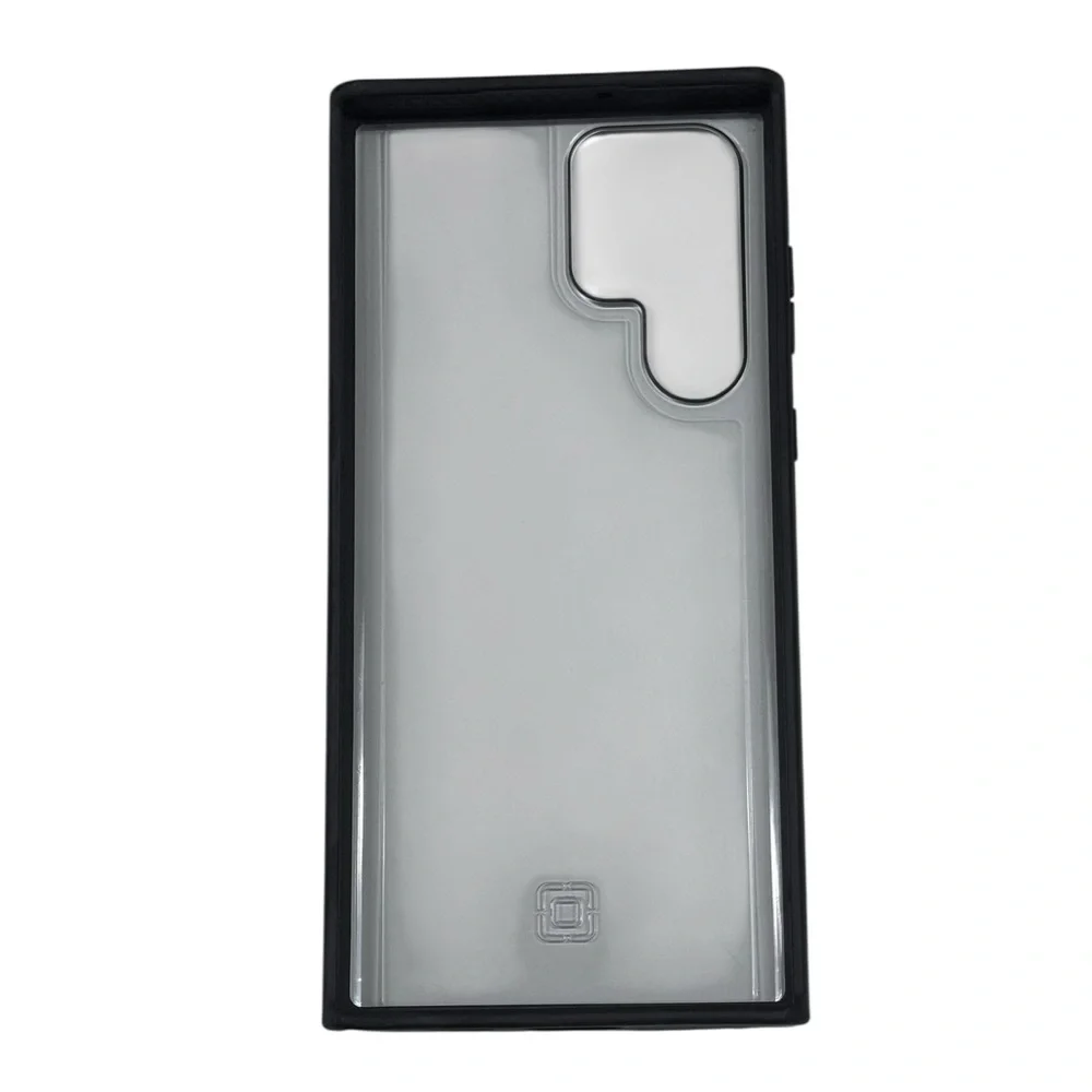 Samsung Galaxy S22 Ultra Incipio Clear Phone Case with Black Trim.